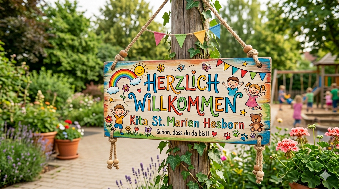 Willkommen Schild Kita